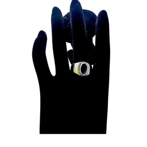 Navajo Ring .925 Silver Black Onyx Native American Artist.  Size 9.5